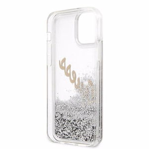 Guess GUHCP12LGLVSSI iPhone 12 Pro Max 6.7" hopea/hopea kovakotelo Glitter Vintage Script