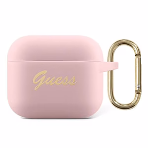 Guess GUA3SSSI AirPods 3 suojus vaaleanpunainen/vaaleanpunainen silikoni Vintage Script -kirjoitus