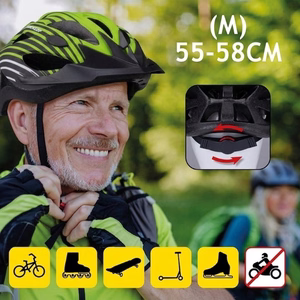 Dunlop säädettävä MTB-pyöräilykypärä, koko M, 55–58 cm, vihreä ja musta