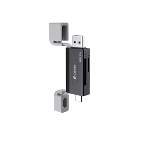 Devia kortinlukija 2in1 EL239 USB/USB-C 2.0 musta