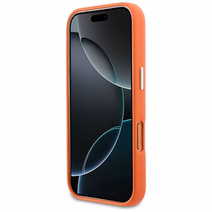 KARL LAGERFELD suojakuori iPhone 17 Pro:lle MagSafe-yhteensopiva KLHMP17L6PFKCLO (PU FW W/ K&C Head Pin) oranssi