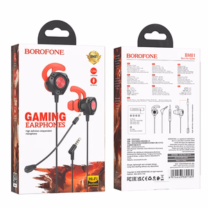 Borofone Earphones BM81 Happy gaming with microphone black