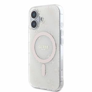 Guess IML 4G Background MagSafe Suojakuori iPhone 16 Plus:lle - valkoinen
