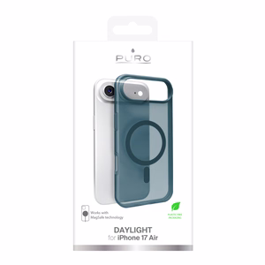 Puro Daylight MagSafe-yhteensopiva silikoninen suojakuori iPhone 17 Air:lle - läpikuultava turkoosi
