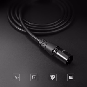 Ugreen AV130 66717 audiokaapeli XLR (naaras) - XLR (uros) mikrofonille/vahvistimelle 2m - musta