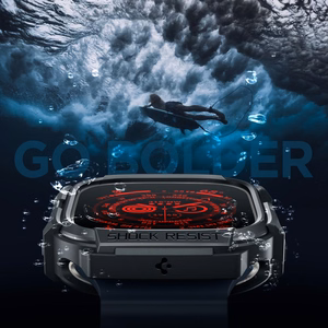Spigen Rugged Armor -suojakuori Apple Watch Ultra 49 mm -mallille, mattamusta