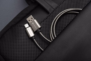 Kaapeli USB A - Lightning Forcell F-Energy 2,4A 12W Metal 1 m C236 hopeinen