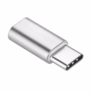 Sovitin Micro USB (naaras) - Type C (uros) hopeinen