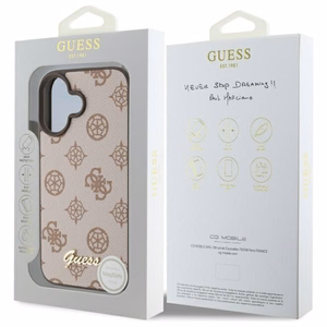Guess Peony Script MagSafe Suojakuori GUHMP16SPGPYSW iPhone 16:lle - Ruskea