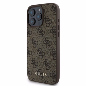 Guess Suojakuori iPhone 16 Pro:lle GUHCP16LG4GFBR (PU 4G Classic) ruskea