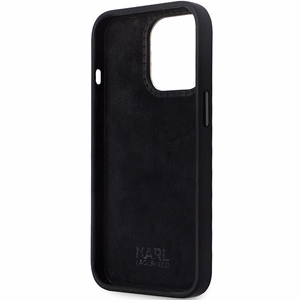 Karl Lagerfeld KLHCP14LSMHKNPK Suojakuori iPhone 14 Pro:lle - musta Silikoninen Ikonik Metal Pin