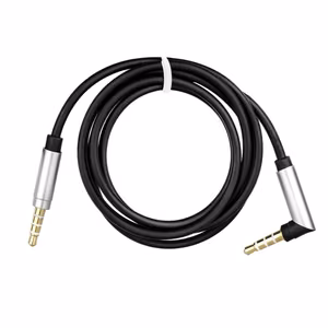 Kaapeli AUX Jack 3,5 mm (uros) - Jack 3,5 mm (uros) kulma 90 astetta 1 m musta