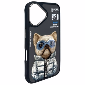 NIMMY Suojakuori COOL&CUTE 2.0 Koira iPhone 16:lle musta