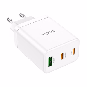 Puhelinlaturi Hoco 2 x USB C + USB A QC3.0 PD 3A 35W N33 valkoinen