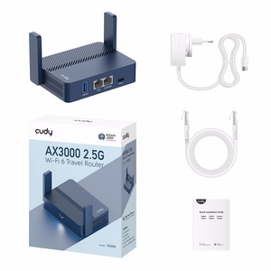 Cudy AX3000 langaton reititin Gigabit Ethernet sininen