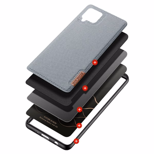 Dux Ducis Fino kotelo päällystetty nylon materiaalia Samsung Galaxy A42 5G harmaa