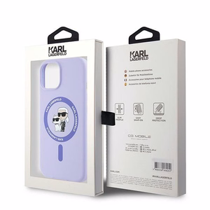KARL LAGERFELD Silikoninen KC Body Ring MagSafe Suojakuori KLHMP15SSCMKCRHU iPhone 15:lle - Violetti
