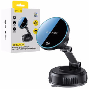 Blavec Car holder BHC-02 Qi2.2 25W vacum magnetic with induction charger to windshield (BHC02-QI2PMWIB)black