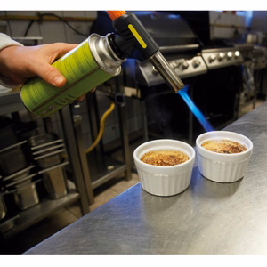 Meva kaasupatruunakäyttöinen keittiöpoltin crème brûlée -jälkiruoalle, 1 kW