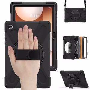 JM Rugged Case Grip suojakuori Samsung Galaxy Tab A11+ hihnalla musta