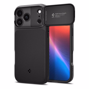 Spigen Optik Armor MagSafe Suojakuori iPhone 17 Pro Max:lle - musta