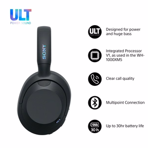 Sony ULT WEAR – langattomat Bluetooth-kuulokkeet ULT POWER SOUND -äänellä, syvällä bassolla, melunvaimennuksella ja jopa 30 h akulla