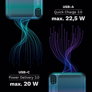 Kruger&Matz 40000 mAh Li-ion -varavirtalähde QC- ja PD-tuella