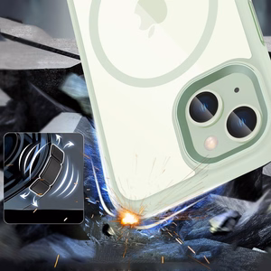 Tech-Protect MagMat MagSafe Suojakuori iPhone 15:lle - läpinäkyvä vihreä