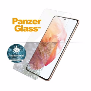PanzerGlass E2E Microfracture antibakteerinen suojalasi Samsung Galaxy S21 - mustalla kehyksellä