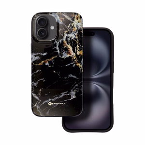 Suojakuori iPhone 16 PLUS:lle Forcell F-Protect Mirage MagSafe-yhteensopiva Military Drop-Test musta marmori