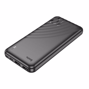 Hoco J123 varavirtalähde 10 000 mAh (2x USB-A, 1x USB-C) - musta