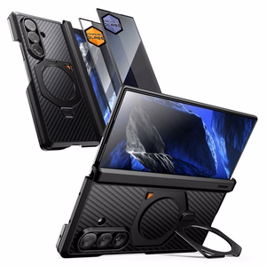 Supcase UB Aero MagSafe 2-osainen suojakuori- ja tietosuojanäytönsuojapakkaus Samsung Galaxy Z Fold 8 Ultra -puhelimelle – musta