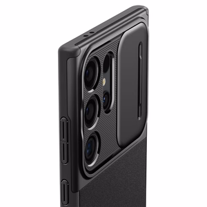 Spigen Optik Armor suojakuori Samsung Galaxy S24 Ultra:lle musta