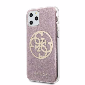 Guess GUHCN58PCUGLPI iPhone 11 Pro różowy/pink hard case 4G Circle Glitter