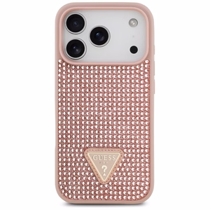Guess Rhinestone Triangle Logo iPhone 17 Pro Suojakuori - vaaleanpunainen