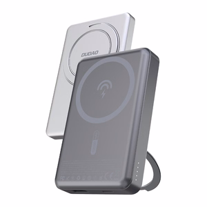 Dudao K28 10000mAh PD 22.5W MagSafe Powerbank metallikotelolla ja rengasjalustalla - harmaa