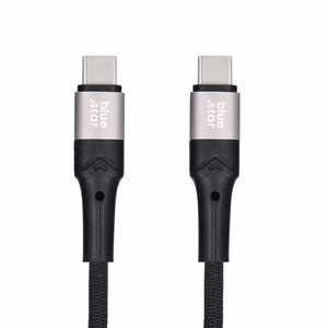 Kaapeli USB C - USB C Blue Star 3A 60W PD QC4.0 punoksella 2 m TFK-DC-004 musta