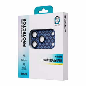 Benks Tempered glass Armor Warrior Lens (BE69) for Iphone 17 Pro ArmorGrid blue (camera island)