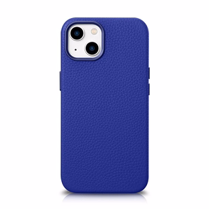 iCarer Litchi Premium Nahkakotelo iPhone 14 Magneettinen nahkakotelo MagSafe tumman sininen (WMI14220709-DB)