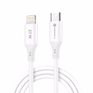 Kaapeli USB C - Lightning Forcell F-Energy PD 3A 27W Silikoninen 1 m C346 valkoinen