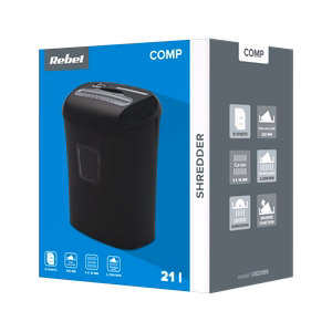 REBEL document, card and CD shredder with 21 L bin