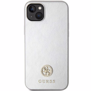 Guess GUHCP15MPS4DGPS iPhone 15 Plus 6.7 hopeinen/hopeinen kovakuori Strass Metal Logo