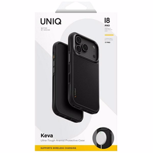 Uniq Keva Magclick Charging -suojakuori iPhone 18 Pro / 17 Pro – musta