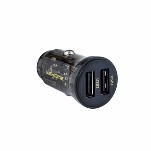 WEKOME WP-C40 Vanguard Series car charger, 2 × USB-A, 15 W, black and clear
