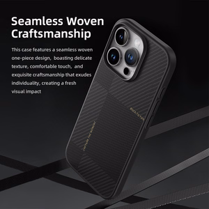 Rock Ultra Thin Aramid Fiber Kevlar 600D Suojakuori iPhone 16 Pro Max:lle musta