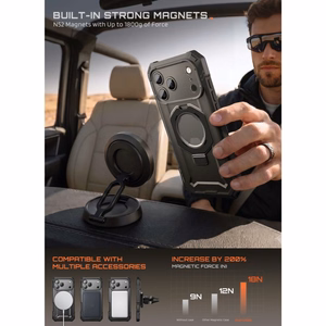 Supcase Grip Pro Mag MagSafe -suojakuori iPhone 18 Pro Max / 17 Pro Max – musta