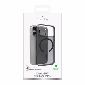 Puro Daylight MagSafe-yhteensopiva silikoninen suojakuori iPhone 17 Pro:lle - läpikuultava musta