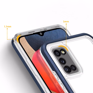 Kirkas 3in1 tapauksessa Samsung Galaxy A03s (166) kehys geeli kansi sininen