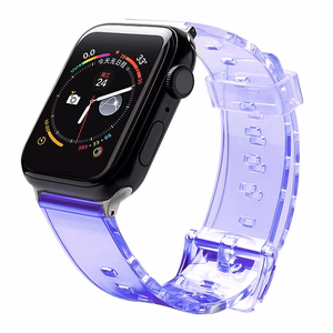 Silikoniranneke Rannekoru Rannekorun hihnan valo Apple Watch 42 / 44 mm - violetti - Violetti