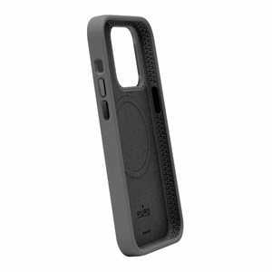 Puro Icon Mag Pro Silikoninen Suojakuori MagSafella ja metallipainikkeilla iPhone 15 Pluslle - Musta